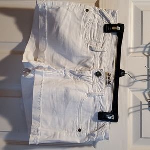 White jean shorts